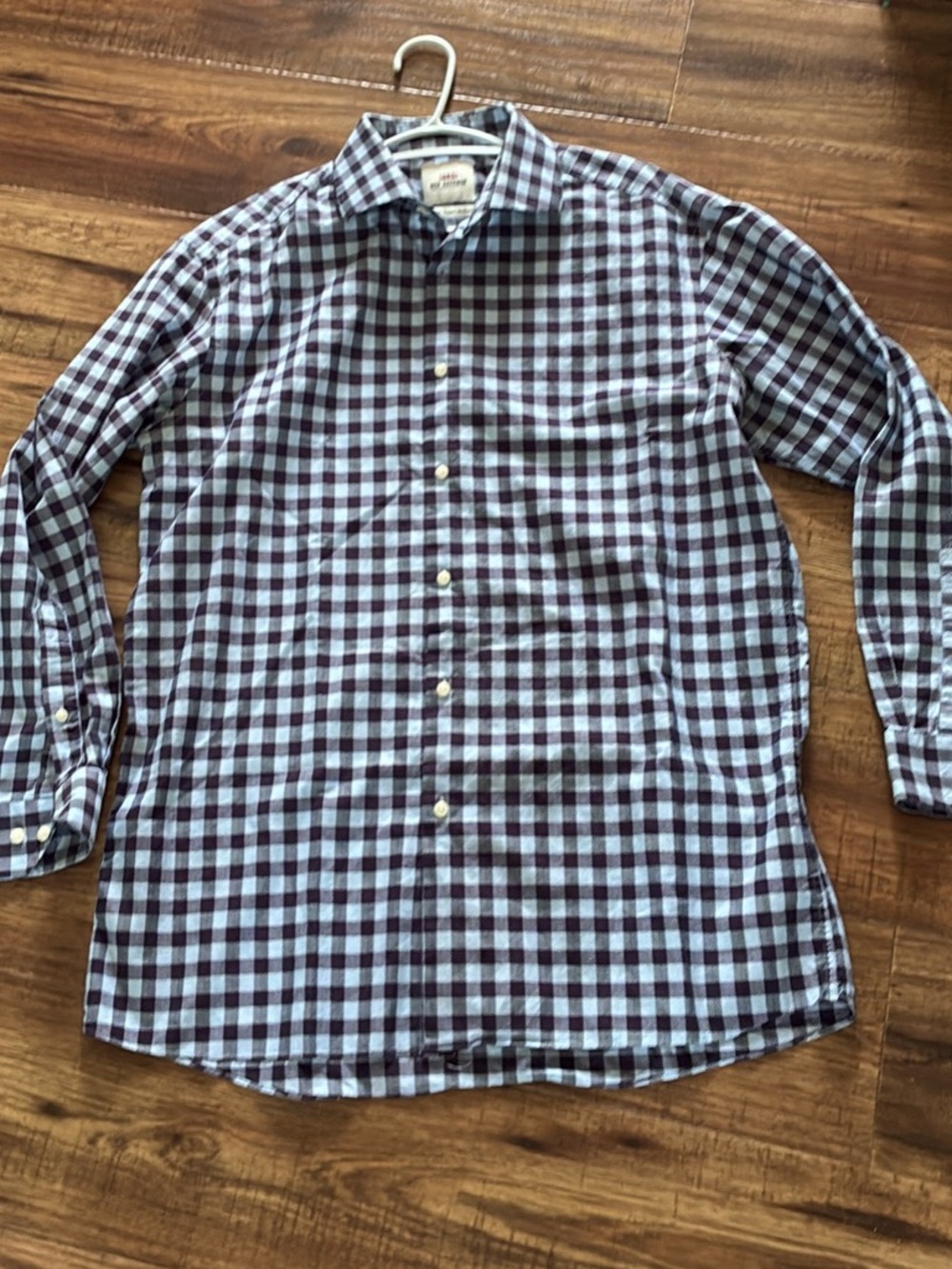 Ben Sherman Blue and White Gingham Button-Down Shirt